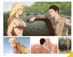 Page 21 of Tamer King of Dinosaurs Artbook - preview thumbnail