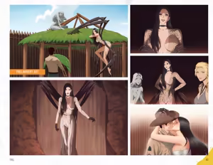 Page 39 of Tamer King of Dinosaurs Artbook - preview thumbnail