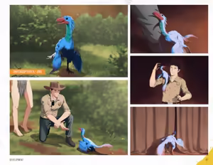 Page 63 of Tamer King of Dinosaurs Artbook - preview thumbnail