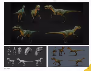 Page 69 of Tamer King of Dinosaurs Artbook - preview thumbnail