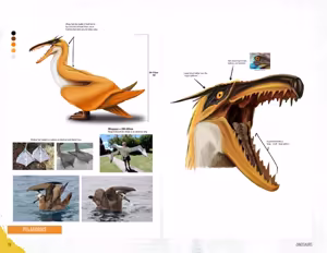 Page 74 of Tamer King of Dinosaurs Artbook - preview thumbnail