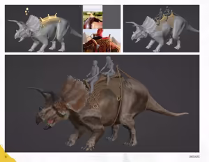 Page 78 of Tamer King of Dinosaurs Artbook - preview thumbnail