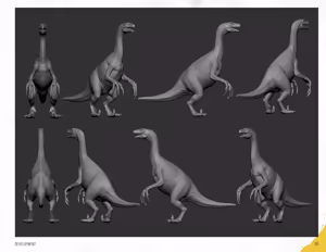 Page 81 of Tamer King of Dinosaurs Artbook - preview thumbnail