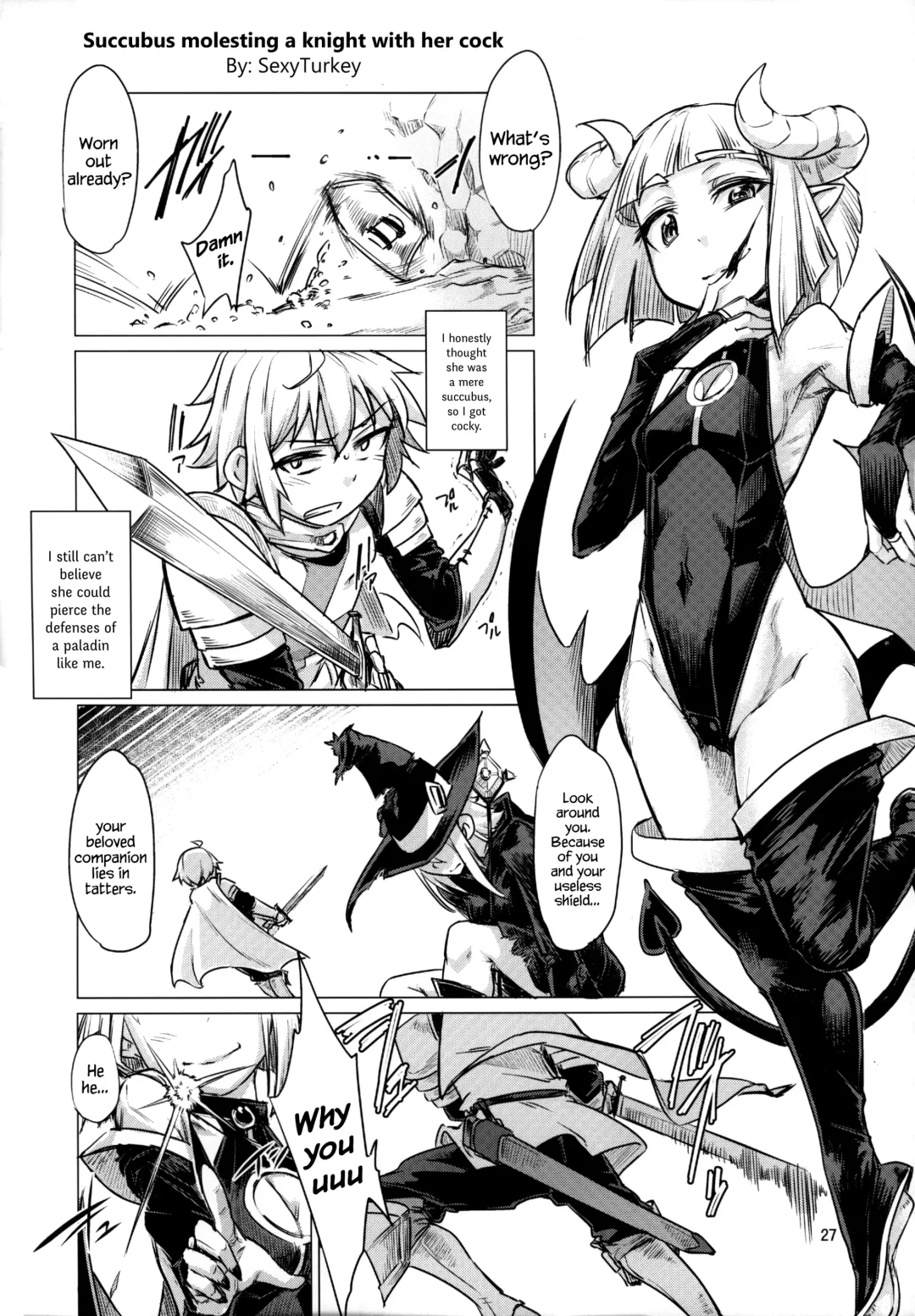 [Sexyturkey] Chinchin Succubus ga Kishi Ketsu o Ijiru Yatsu | Succubus Molesting a Knight with Her Cock Fhentai.net - Page 1