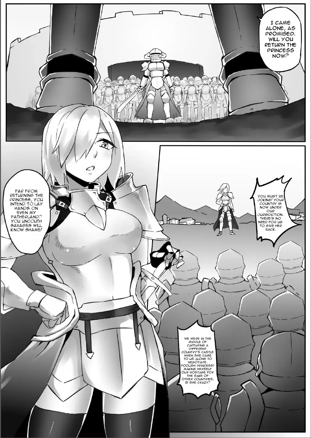 [Kazan No You] Kyodai Onna Kishi, Teikoku ni Mairu | A Giant Female Knight Goes to the Empire Fhentai - Page 2