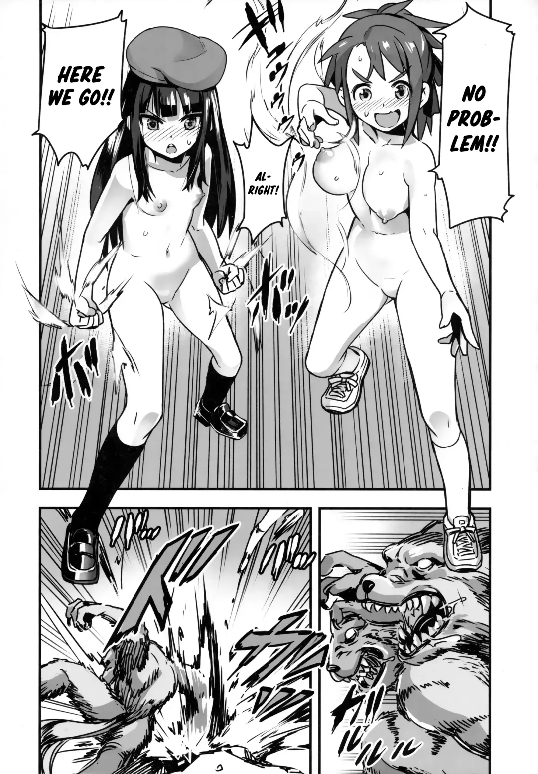 [Nanashi] Hadakahime Honoka San Kyodai Osubuta vs Chounouryoku Shoujo! Fhentai - Page 16
