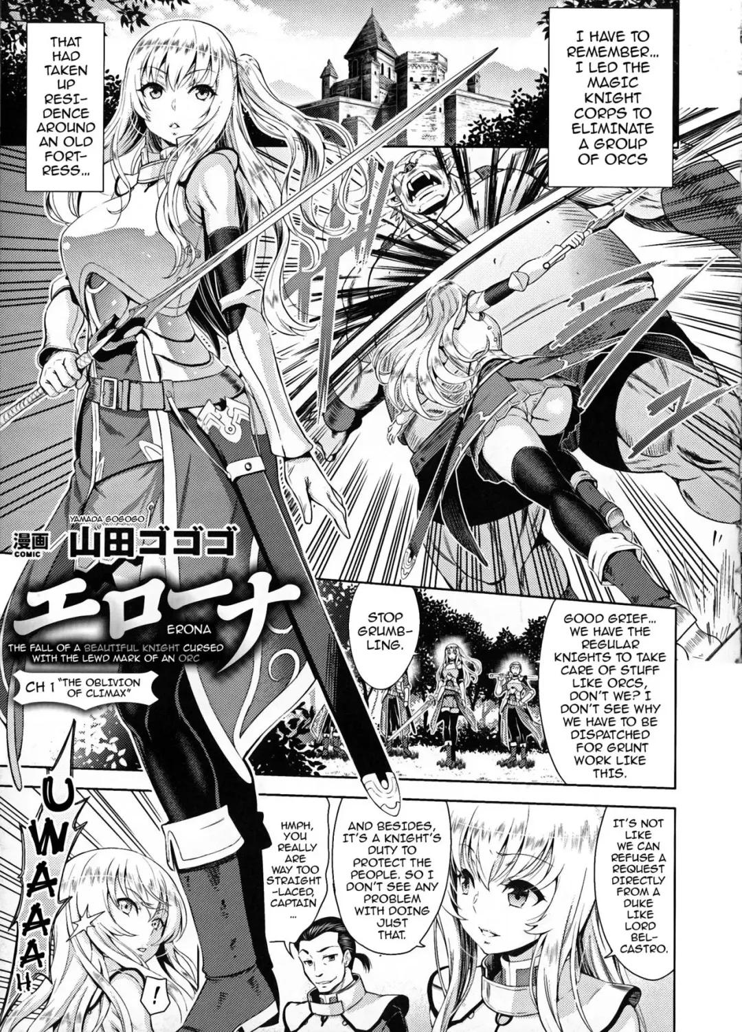 [Yamada Gogogo] ERONA Orc no Inmon ni Okasareta Onna Kishi no Matsuro | Erona ~The Fall of a Beautiful Knight Cursed with the Lewd Mark of an Orc~ Ch. 1-3 (decensored) Fhentai - Page 4