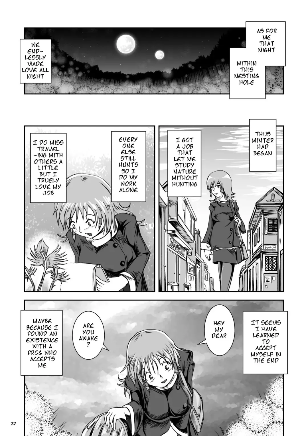 [Takaishi Fuu] Atsui Suana de Ase-Ippai no Kaeru Kan Fhentai - Page 27