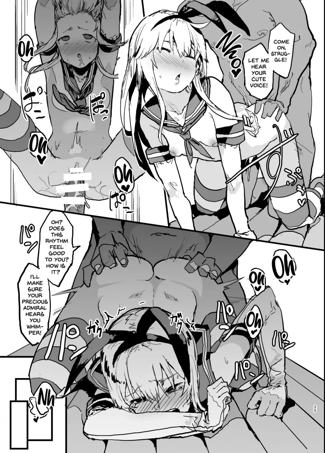 [Oosawara Sadao] Futokutei Tasuu no Otoko to Berochuu Sex Suru Shimakaze Netorase Bon | A Book Where Shimakaze Has Passionate Netorase Sex With a Large Number of Men Fhentai - Page 25