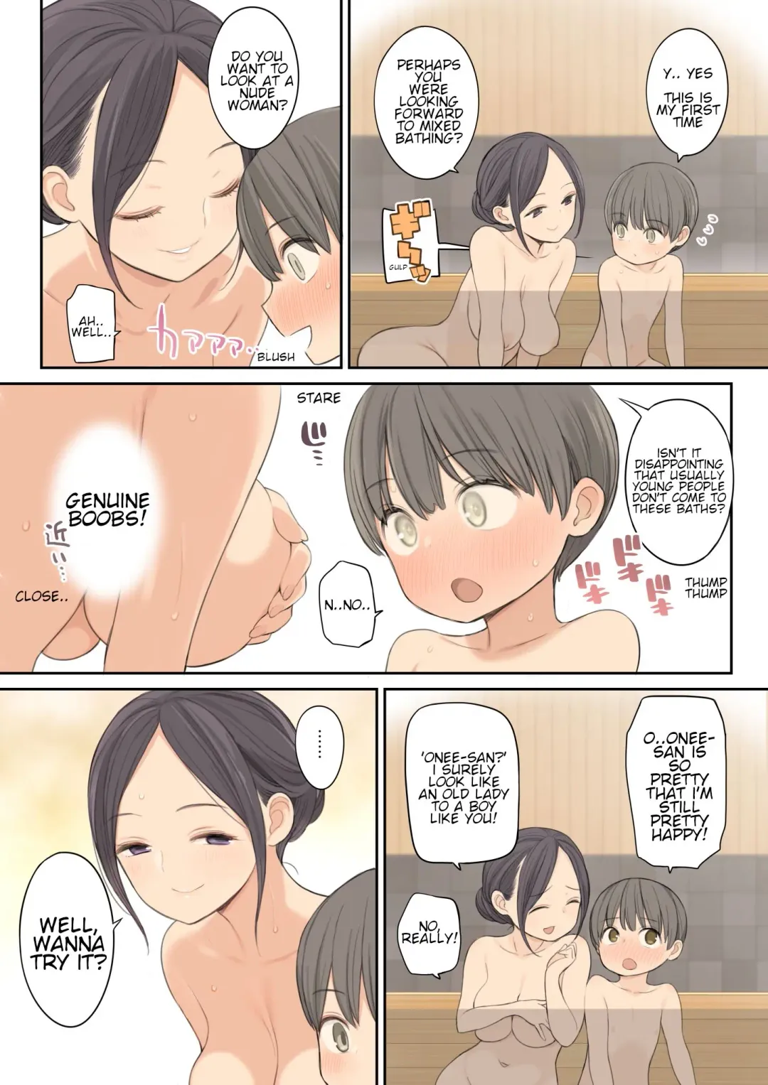 [Nora Higuma] Konyoku Onsen de Toshiue no Onee-san ni Ippai Shasei Sasete Morau Hanashi | Story of how I came a lot with an older oneesan at the mixed hot spring bath Fhentai - Page 7
