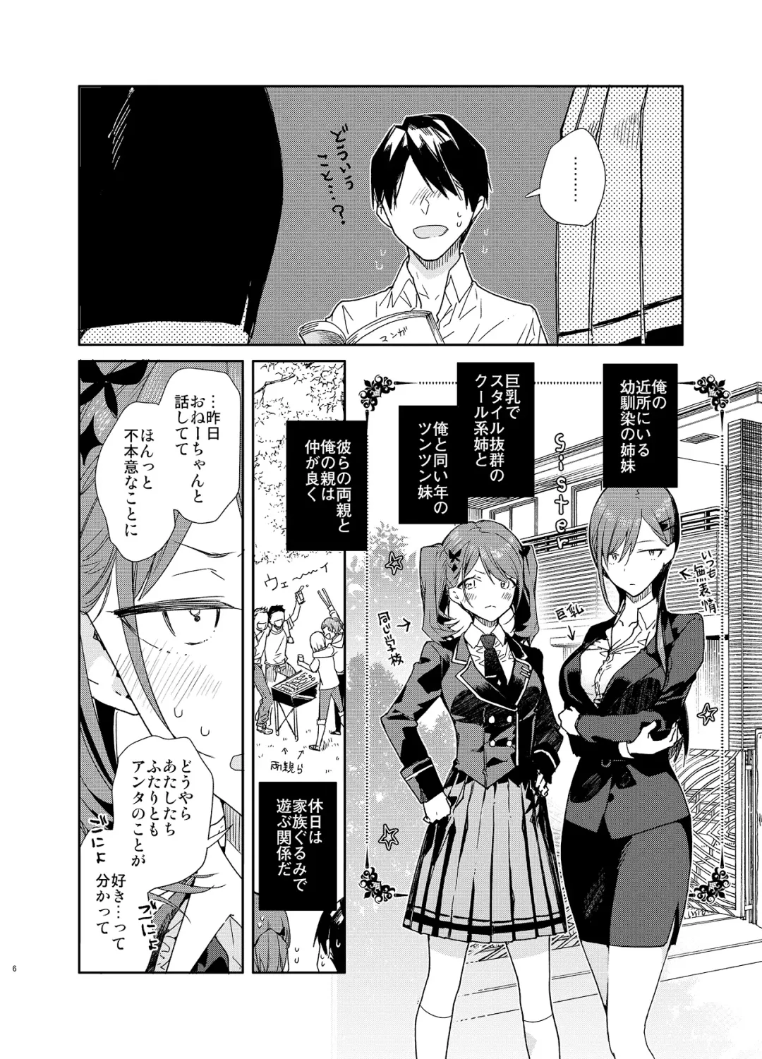 [Mutou Koucha] Kinjo no Tsuntsun Imouto to Muhyoujou Ane ni Semarare Ecchi Fhentai - Page 6
