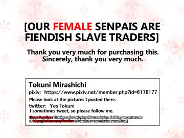 [Tokuni Mirashichi] Senpai no Joshi wa Kichiku na Dorei Shounin | Our Female Senpais are Fiendish Slave Traders Fhentai.net - Page 74