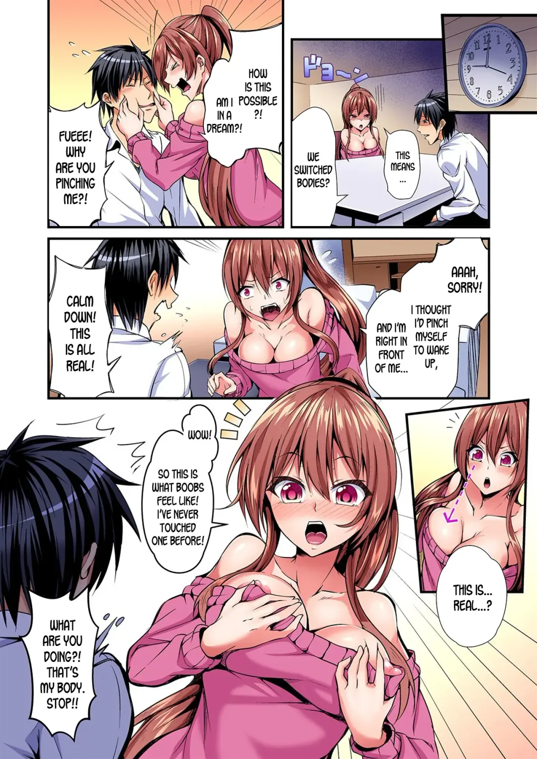 [Suishin Tenra] Irekawatte Dotabata Ecchi! ~Aya-nee no Binkan na Karada ni Ore wa Taerarenai  | Switch bodies and have noisy sex! I can't stand Ayanee's sensitive body 1-6 Fhentai.net - Page 7