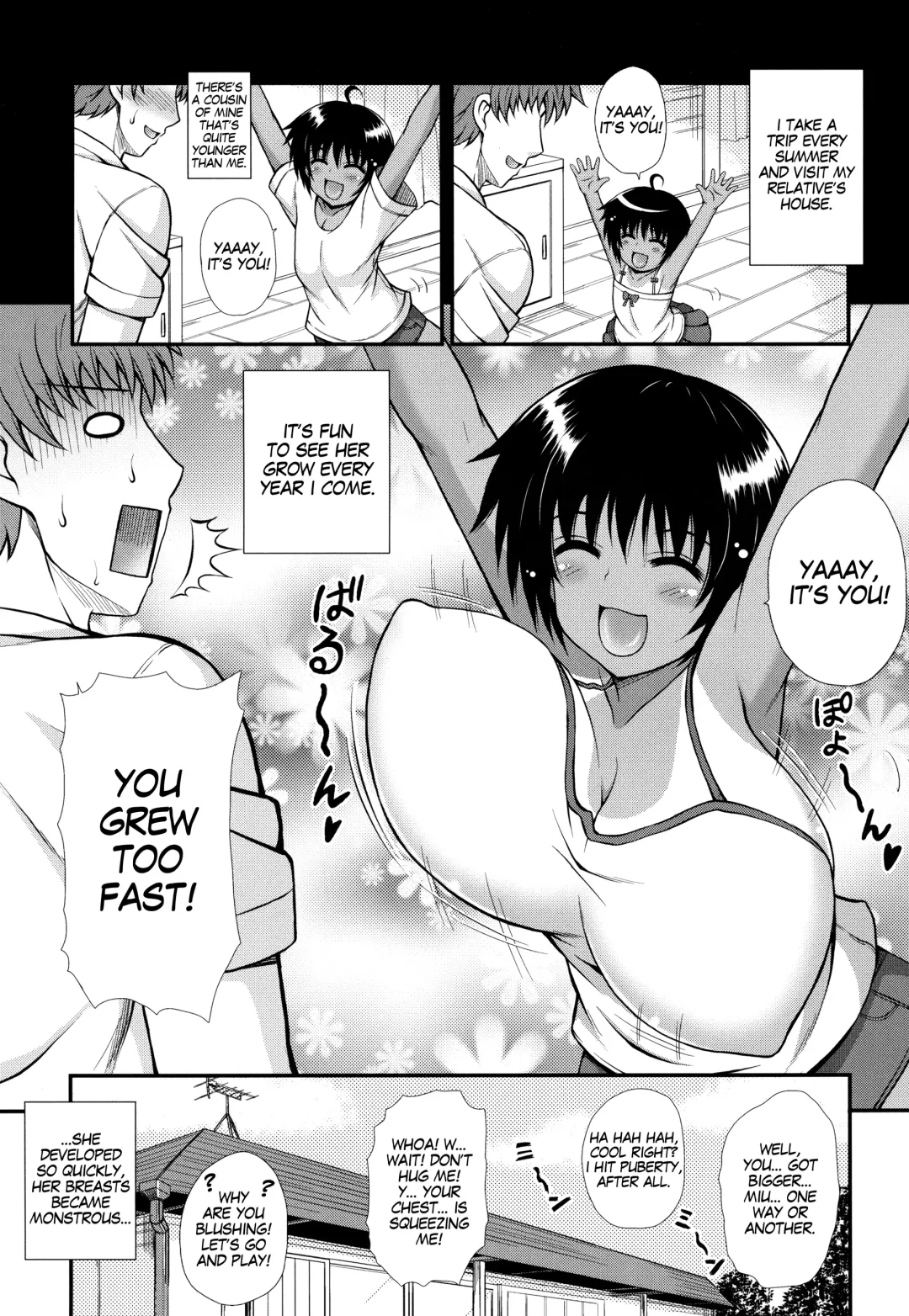 [Dowarukofu] Shinseki no Onnanoko ga Kyuuseichou Shite Bakunyuu ni Narimashita | A relative of yours develops suddenly and gets MASSIVE TITS Fhentai.net - Page 4