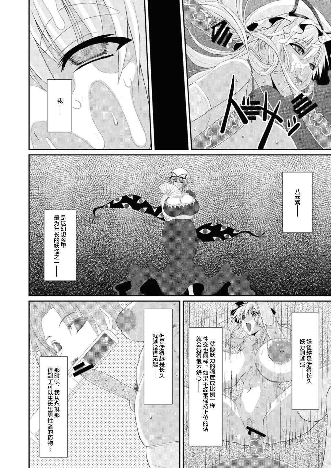 [Kurouku] Touhou Toshima Benjo - Futanari Baba Youkai Murasaki-hen - Fhentai - Page 14