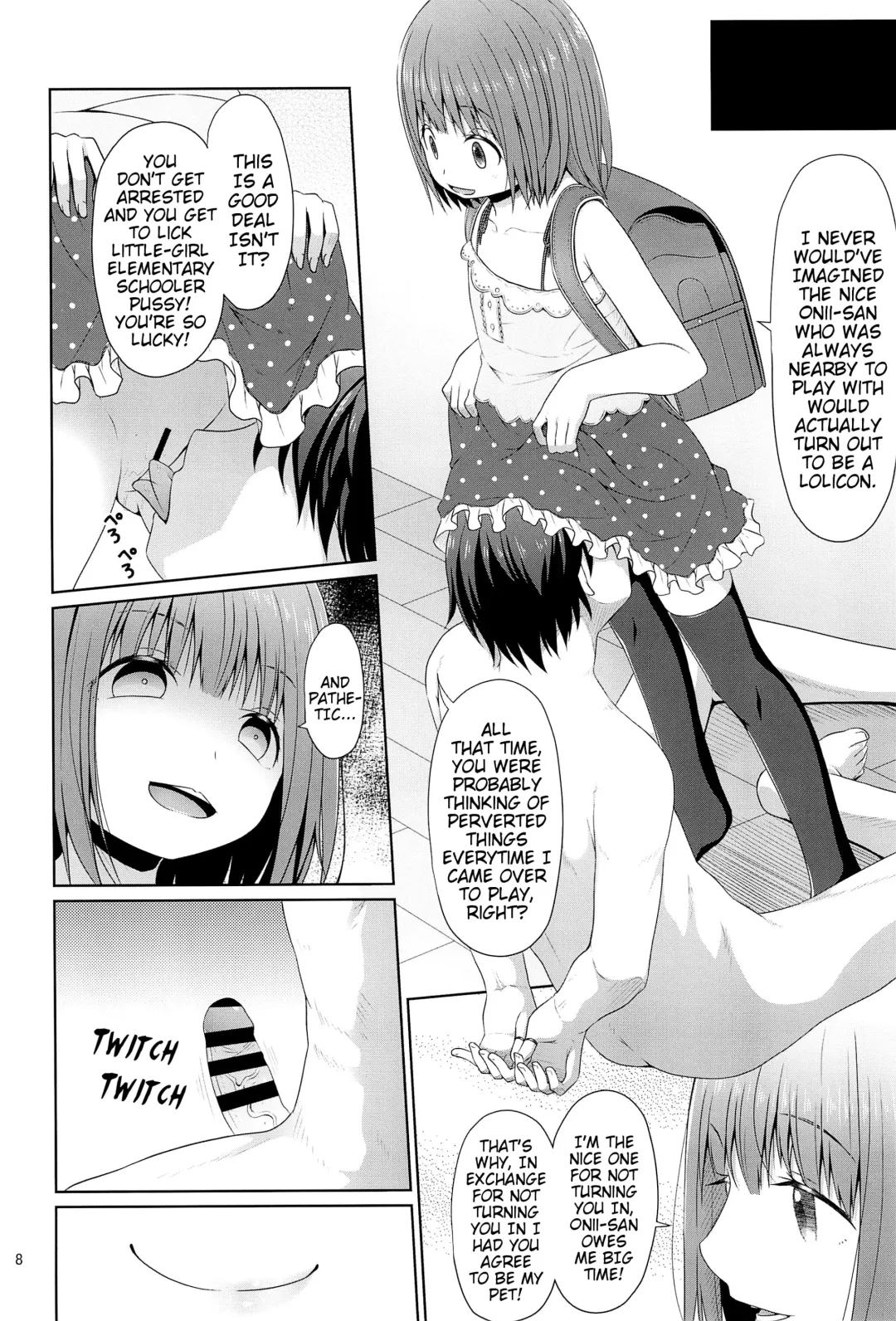 [Kagono Tori] Tonari no Heya ni Sundeiru Yasashii Onii-san wa Jitsu wa Lolicon Deshita | The Nice Onii-san Who Lives Next Door is Actually a Lolicon Fhentai.net - Page 8