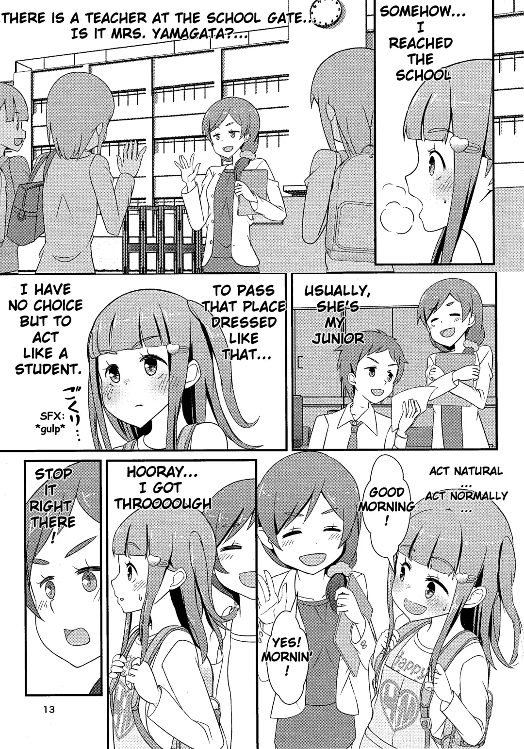 Sensei! Tsuugakuro de "Jojisou" Shitemite! | Teacher! Try dressing up as a girl on a school road! Fhentai - Page 14