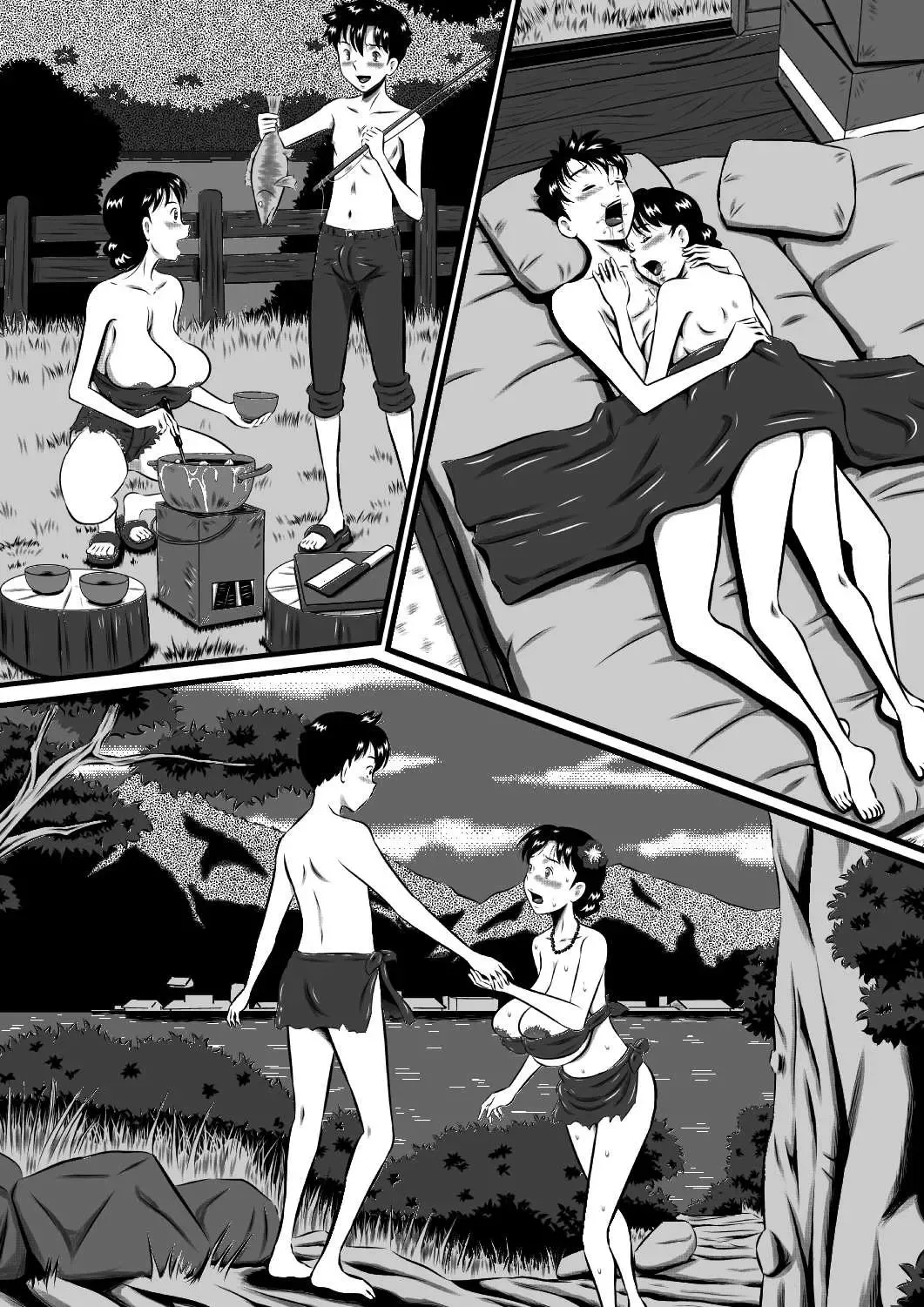 [Point Takashi] Kaa-san, Kaa-san! Kaa-saaaan! Mujintou, Oyako Futari de Yagai Sex! Fhentai - Page 75