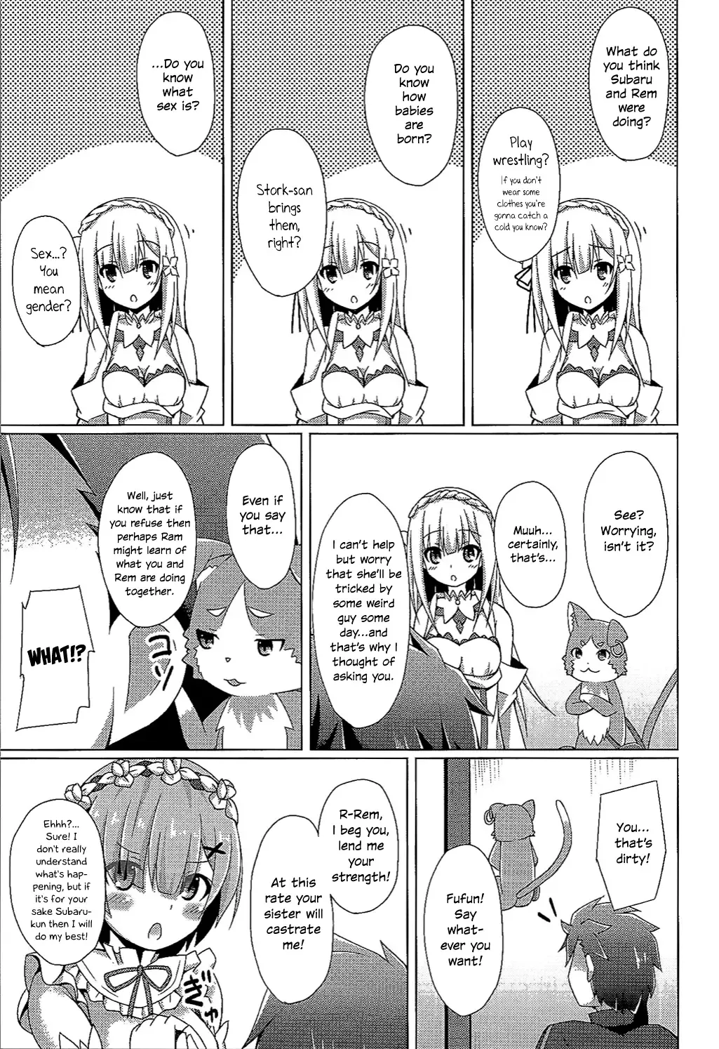 [Narumi Yuu] Oshiete Rem Sensei - Emilia-tan to Manabu Hajimete no SEX | Teach me, Rem-sensei! An introduction to sex with Emilia-tan Fhentai - Page 6