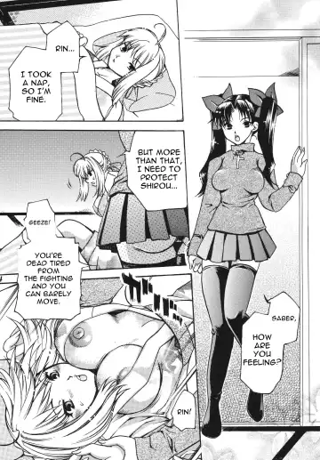 [Higashimidou Hisagi] Futanari Rin x Kyonyuu Saber | Futanari Rin X Huge-Rack Saber Fhentai - Page 4