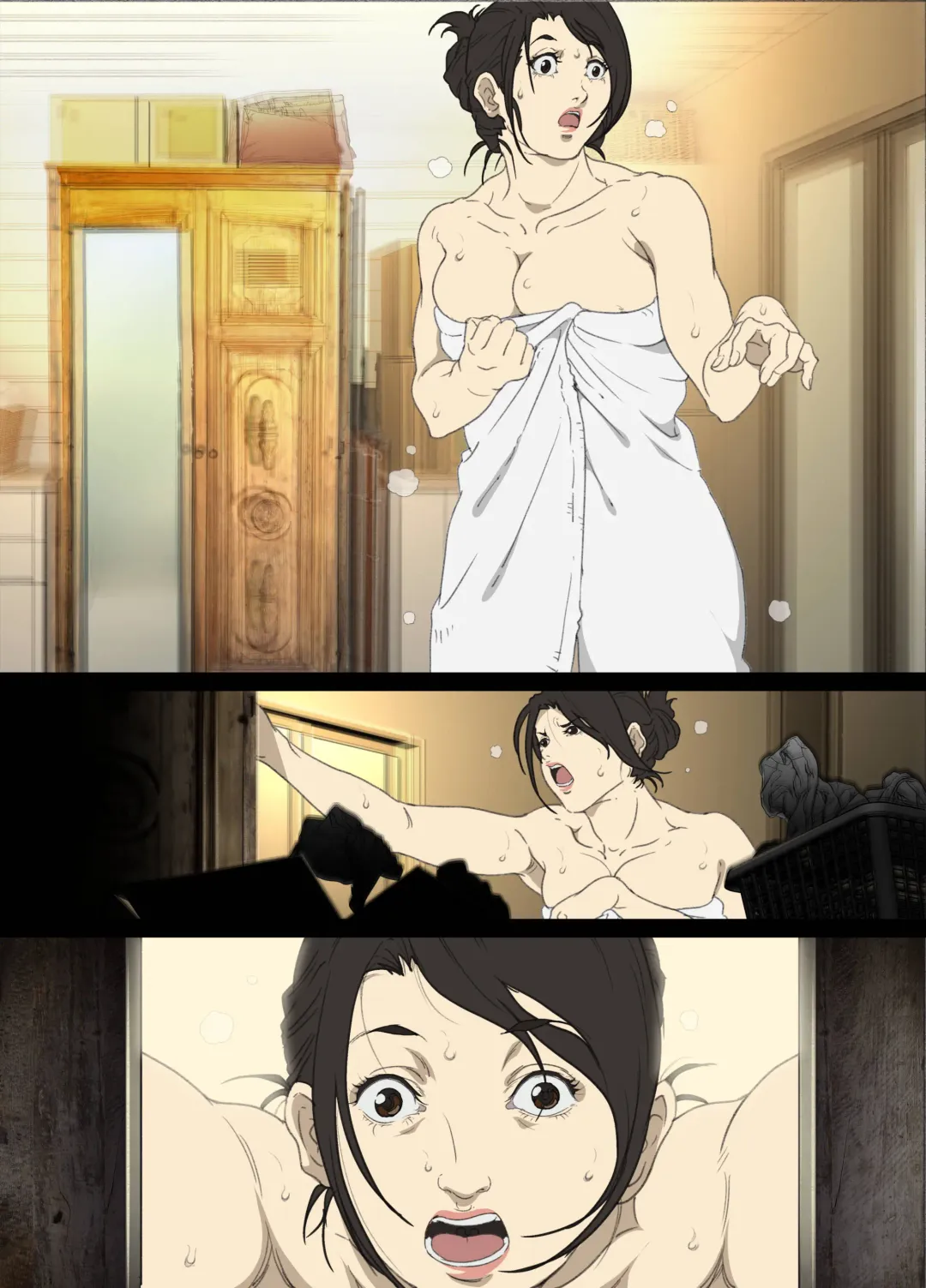 [Junk Kameyoko] Seieki Mamire no Tansu no Naka ni Tojikomerareta Zenra Oyako no Nurunuru Mitchaku Kinshinsoukan | 被關在滿是精液的櫃子中的全裸母子的貼身濕潤近親相姦 Fhentai - Page 43