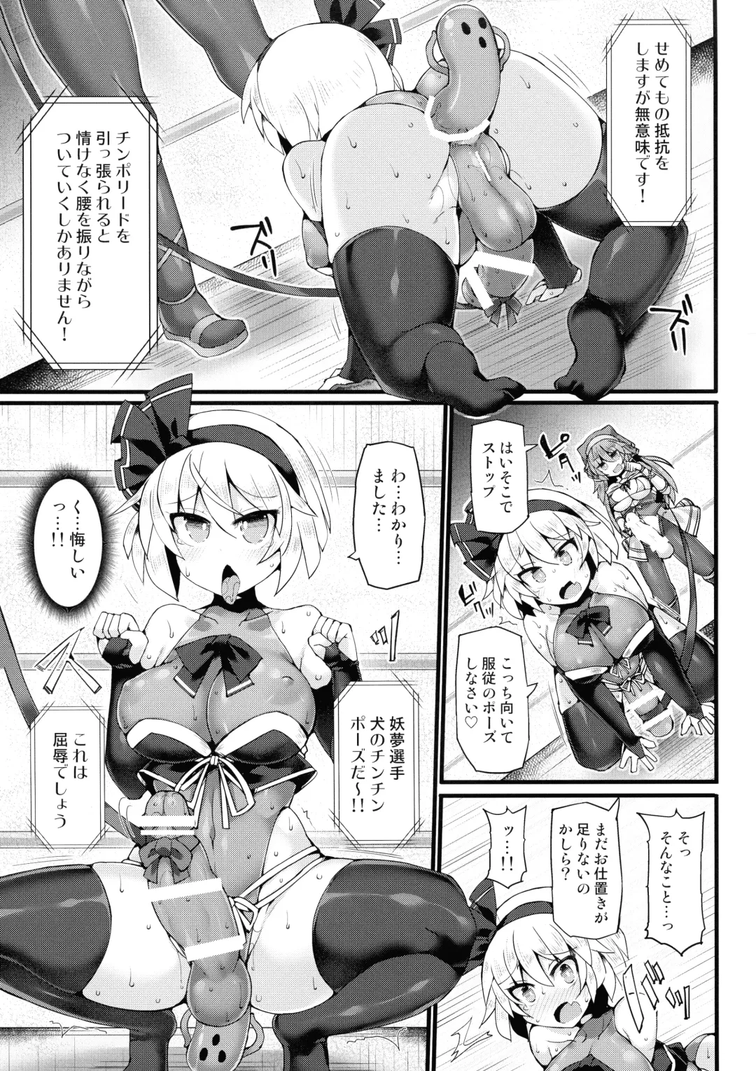 [Hisui] Gensoukyou Futanari Chinpo Wrestling Ecstasy 3 - Youmu vs Mayumi & Keiki Fhentai - Page 10