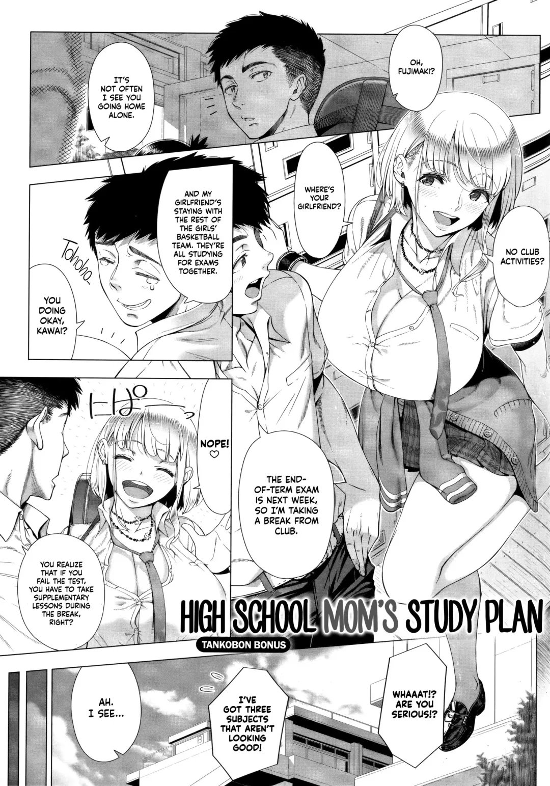 [Shinozuka Yuuji] JK Mama no Shiken Taisaku | High School Mom's Study Plan (decensored) Fhentai - Page 1