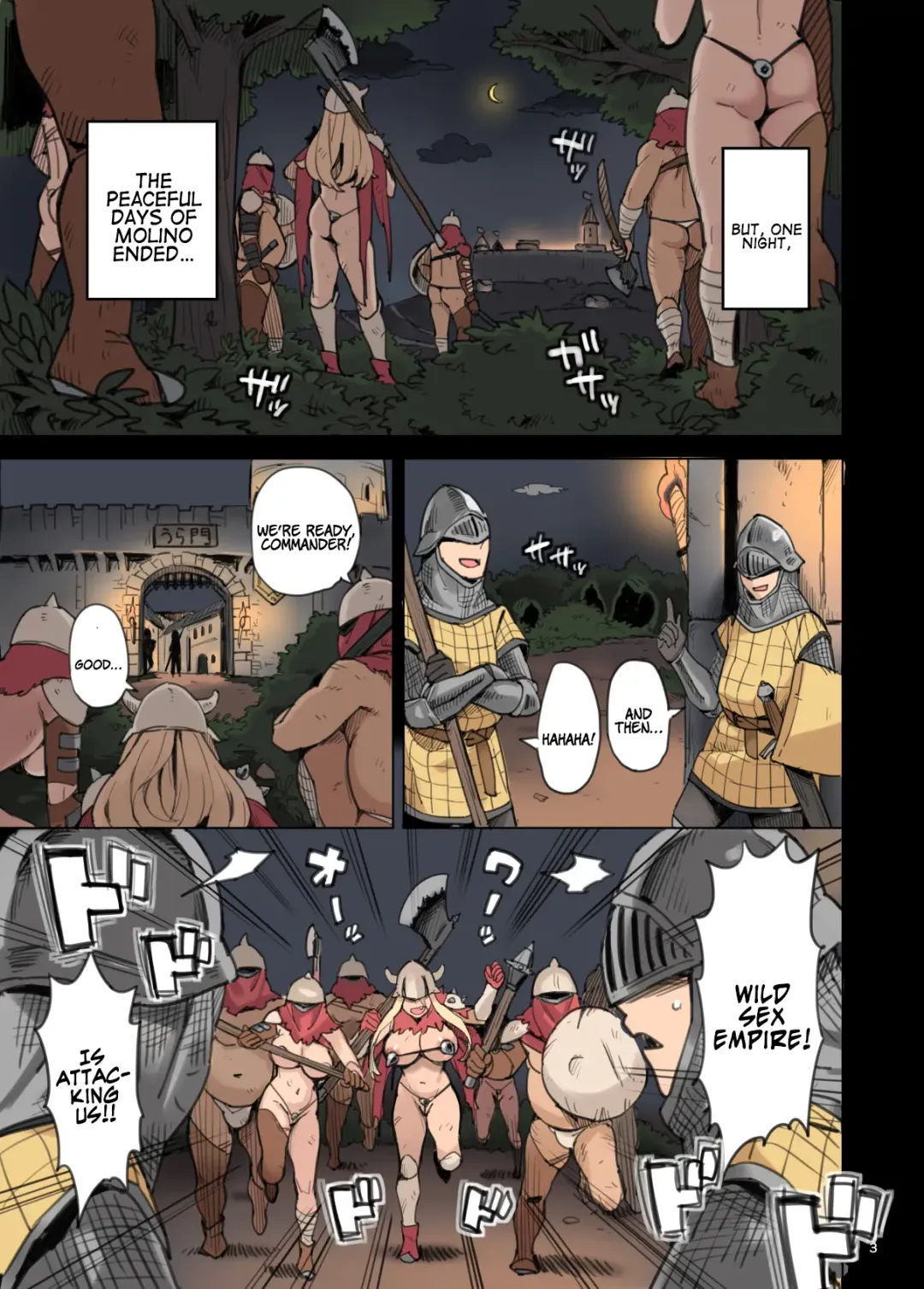 [Mikan] Shinryaku no Wild Ecchi Teikoku!! -Inran Dasshutsu Hen- | Raid from the Wild Sex Empire!! -Lewd Escape Part- Fhentai.net - Page 3