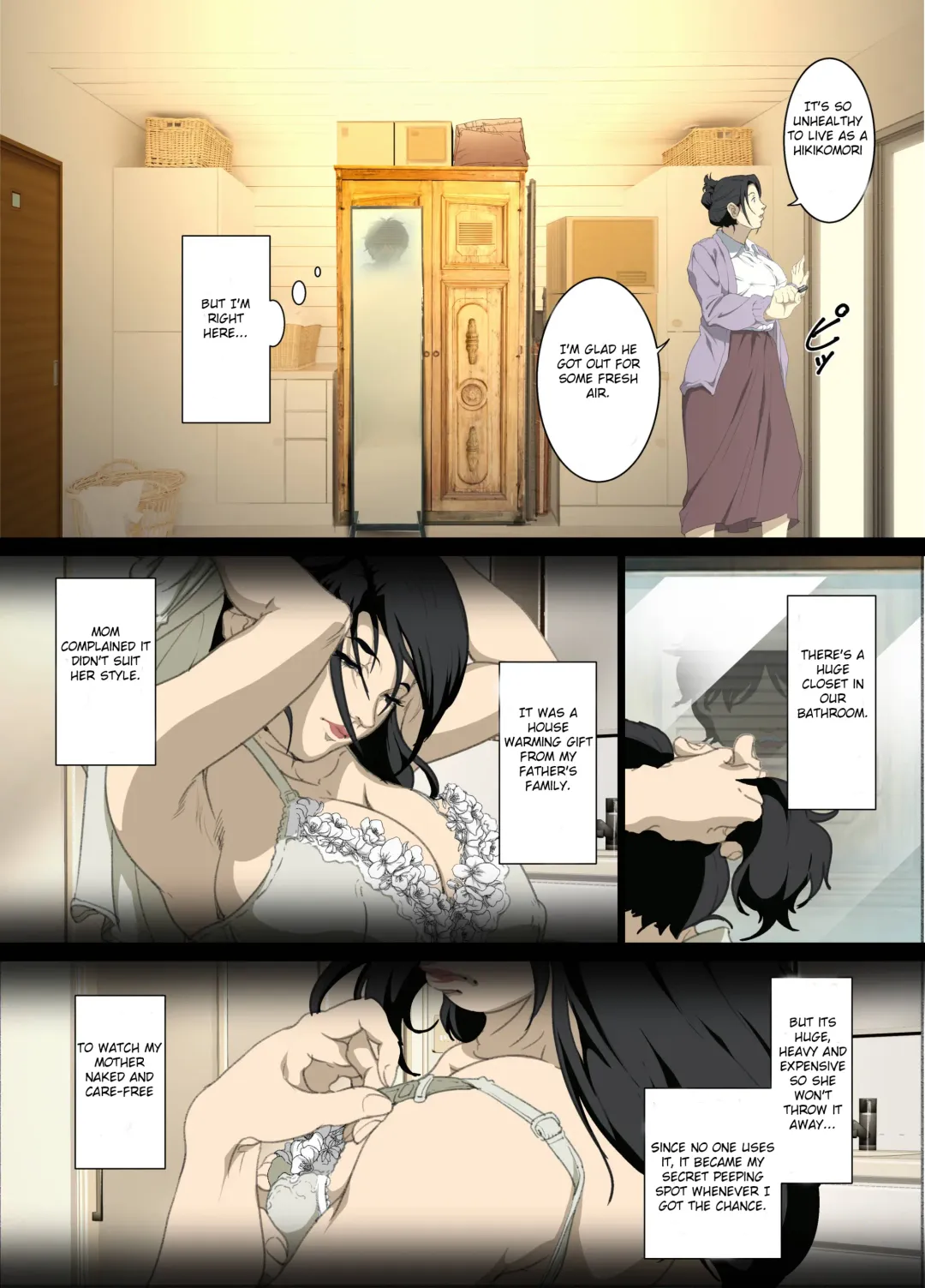 [Junk Kameyoko] Seieki Mamire no Tansu no Naka ni Tojikomerareta Zenra Oyako no Nurunuru Micchaku Kinshinsoukan Fhentai - Page 4