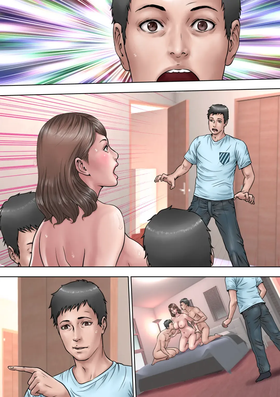 Otto no Me no Mae de Otto-tachi ni Gangan ni Okasareru Hanashi Fhentai - Page 54