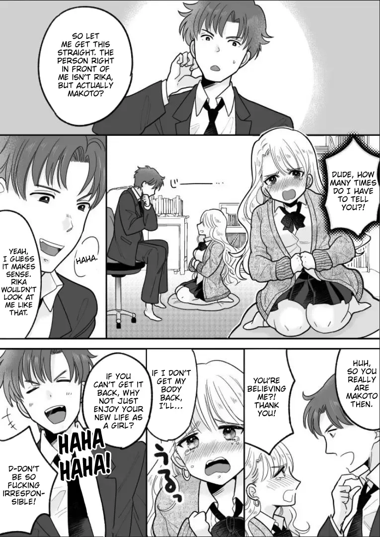 [Minaduki Nanana - Torajima Tao] Kawaii Gal to Karada o Irekaerareta Ore ga Shinyuu to H Suru Hanashi. | A Story About How I Swapped Bodies With a Cute Gal and Fucked My Best Friend. Fhentai.net - Page 15