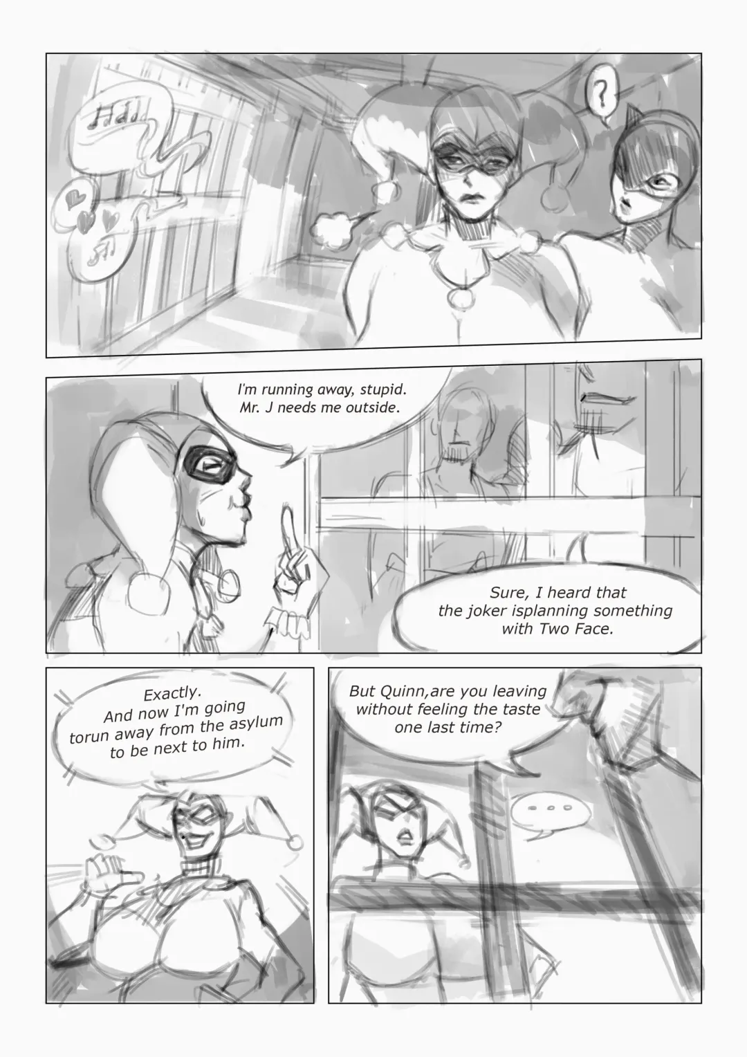 Catwoman and Quinn doujin sketch Fhentai.net - Page 4