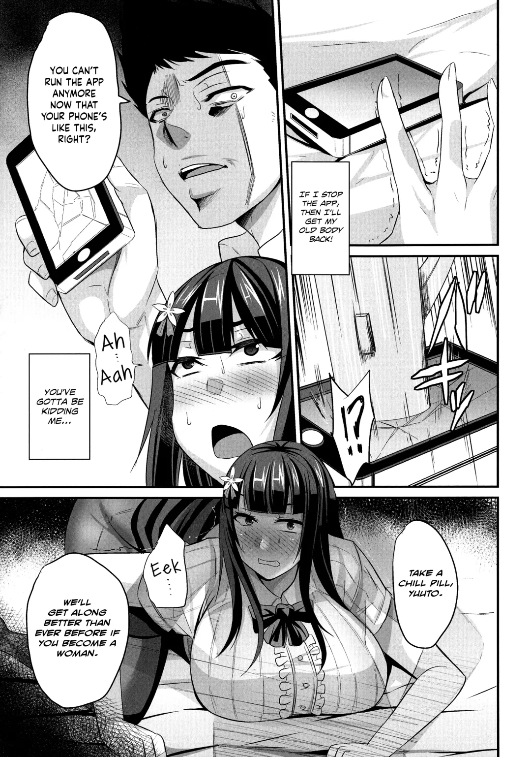 [Nishida Megane] Nyotaika Panic! ~Ore ga Shinyuu no Onna ni Naru made~ | Sex Change Panic! ~Until I Become My Best Friend's Woman~ Fhentai - Page 13