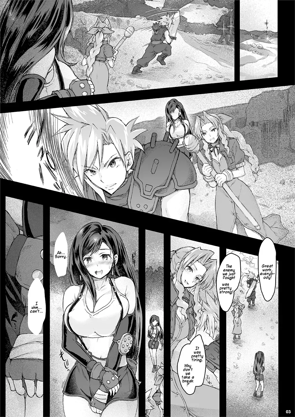 Futanari Doutei Tifa Ni - Kousoku- Inran Mesuchinpo Kairaku Ochi | Futanari Virgin Tifa Falls Prey to Pleasure Fhentai.net - Page 2