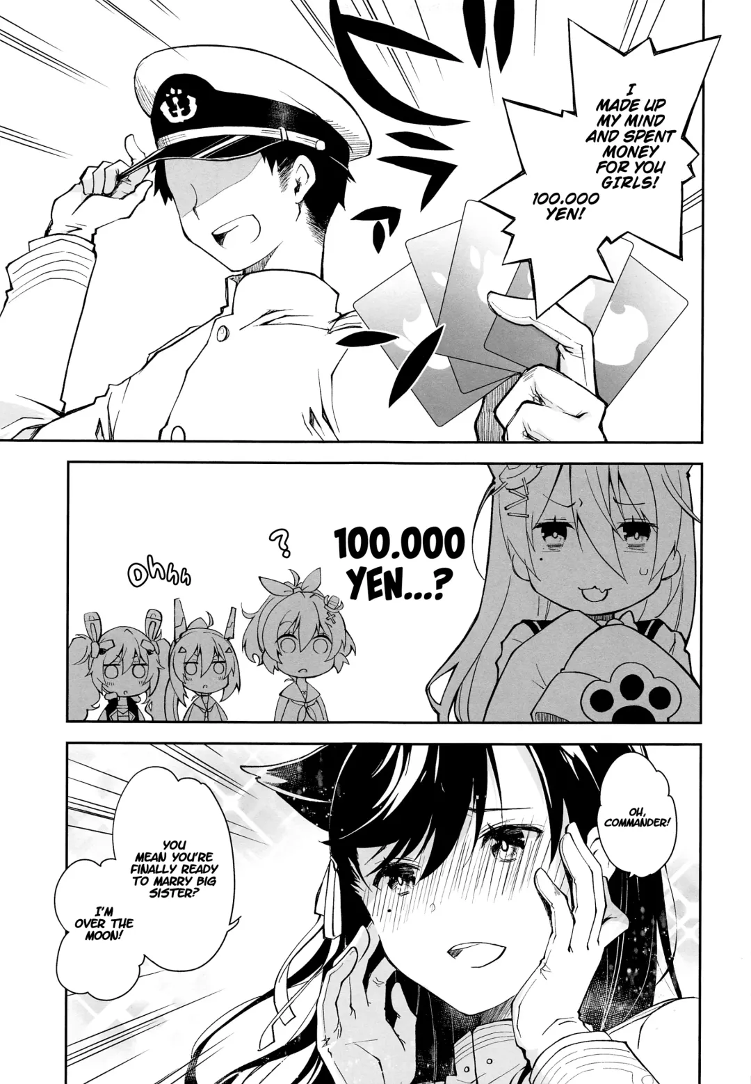 [Ponkotsu Works] Kakin Shikikan, Fuku o Kau.   - Can you feel the "LOVE"? Fhentai - Page 4