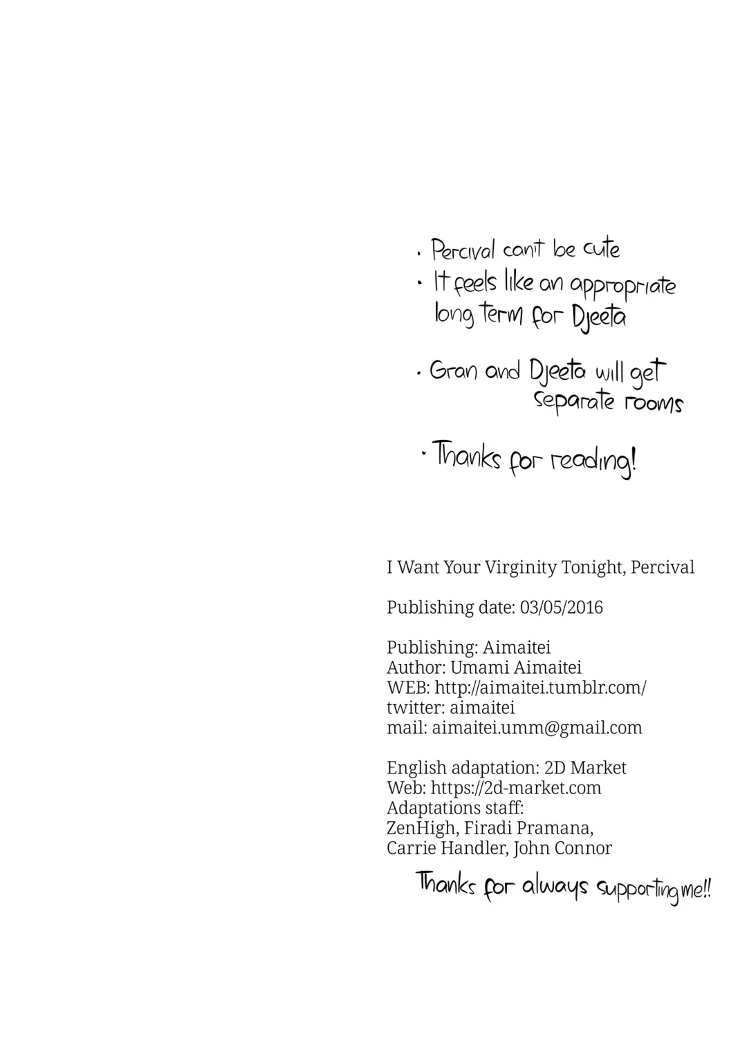 [Aimaitei Umami] Konya, Percival-kun no Shojo o Kudasai | I Want Your Virginity Tonight, Percival (decensored) Fhentai - Page 26