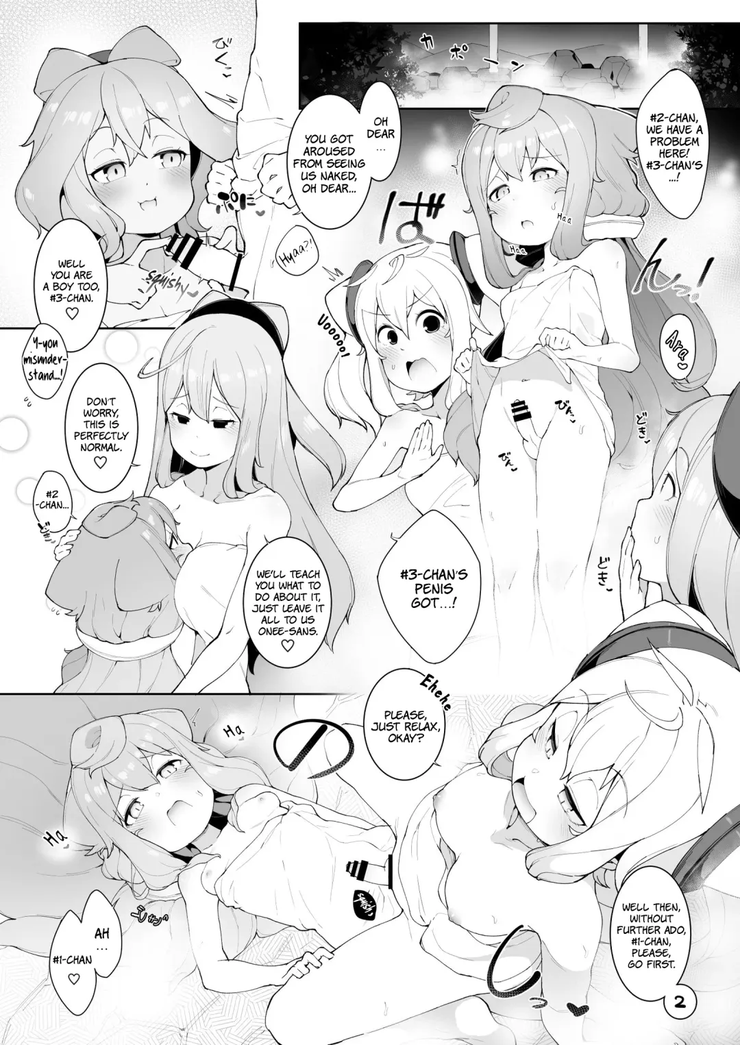 [Nyakkuru] Onsen de 3-gou-kun ga Onee-san-tachi to Seiteki ni Hakadorimakuru Hon | A Book About #3-kun Advancing in Sexual Things with the Onee-sans in the Onsen Fhentai - Page 3