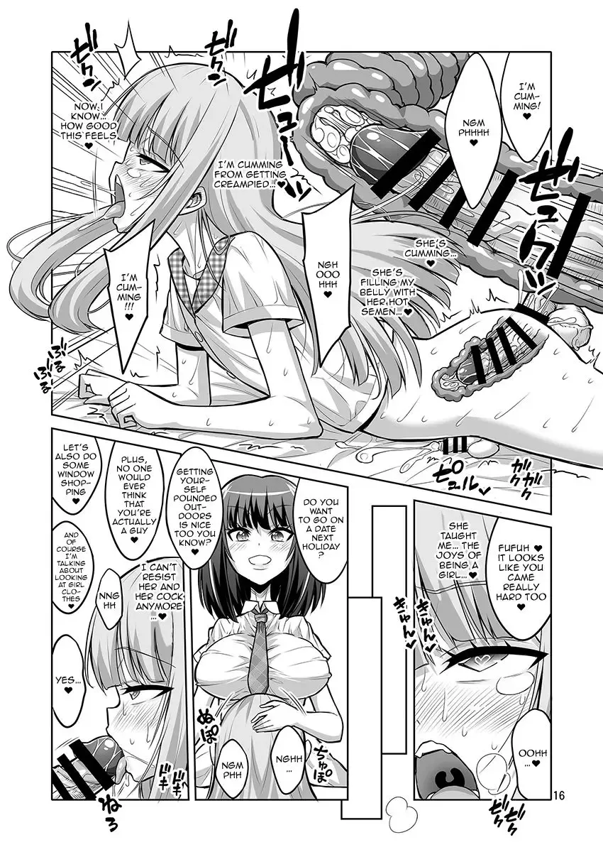 [Alpha Alf Layla] Otokonoko ga Futanari JK DeliHeal o Yondara Byou de Mesu Ochi shichaimashita. Fhentai - Page 14