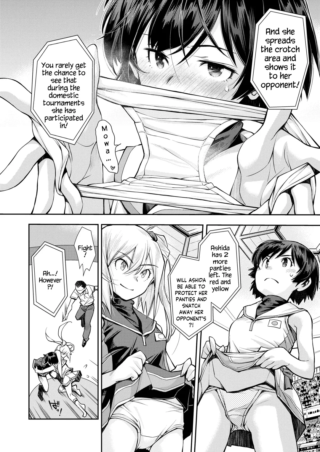 [Ryoumoto Hatsumi] Futari no Panchira Wrestling | Their Panchira Wrestling Fhentai - Page 6