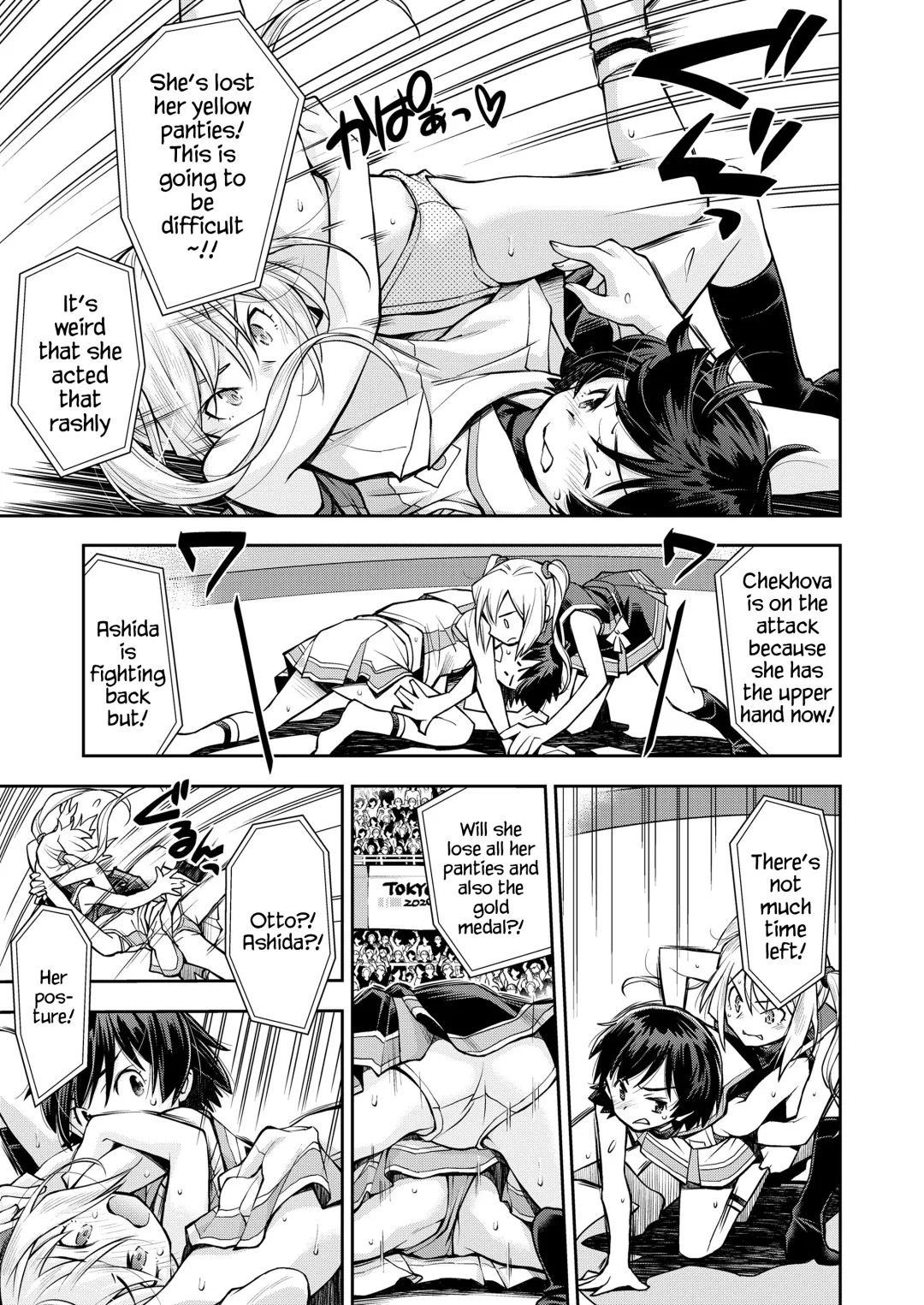 [Ryoumoto Hatsumi] Futari no Panchira Wrestling | Their Panchira Wrestling Fhentai - Page 7