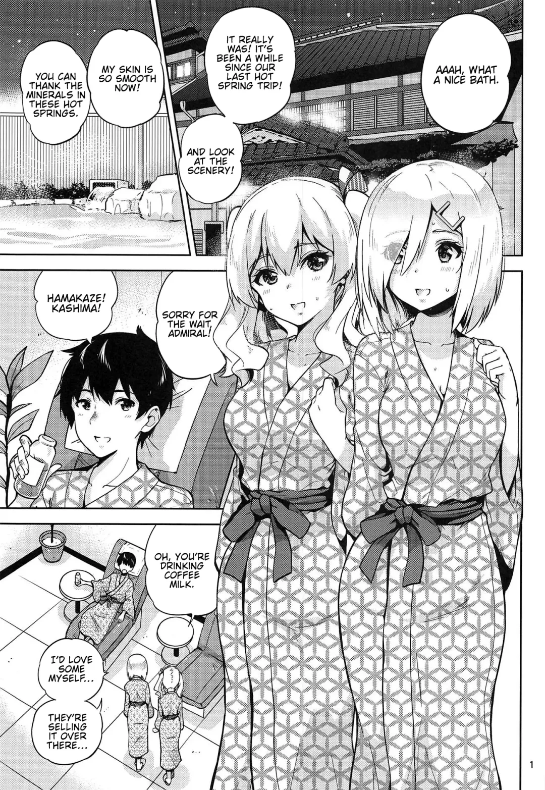 [Sarfata] Onsen Yukata na Kashima-san to Hamakaze-san to. | Kashima and Hamakaze In Hotspring Yukatas Fhentai - Page 2