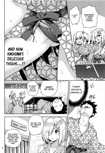 [Sarfata] Onsen Yukata na Kashima-san to Hamakaze-san to. | Kashima and Hamakaze In Hotspring Yukatas Fhentai - Page 5