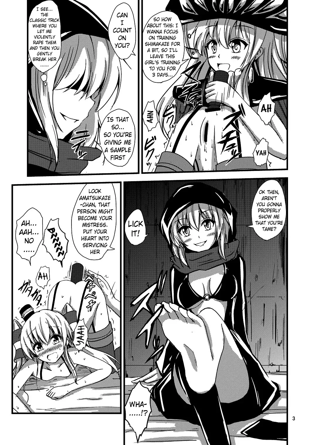[Aikawa Ryou] Kuubo Wo-Kyuu-chan no Amatsukaze Yuri Dorei Choukyou ~Shuuchi 3P Choukyou Hen~ | Standard Carrier Wo-Class's Amatsukaze Yuri Slave Training ~Threesome Training~ Fhentai - Page 4