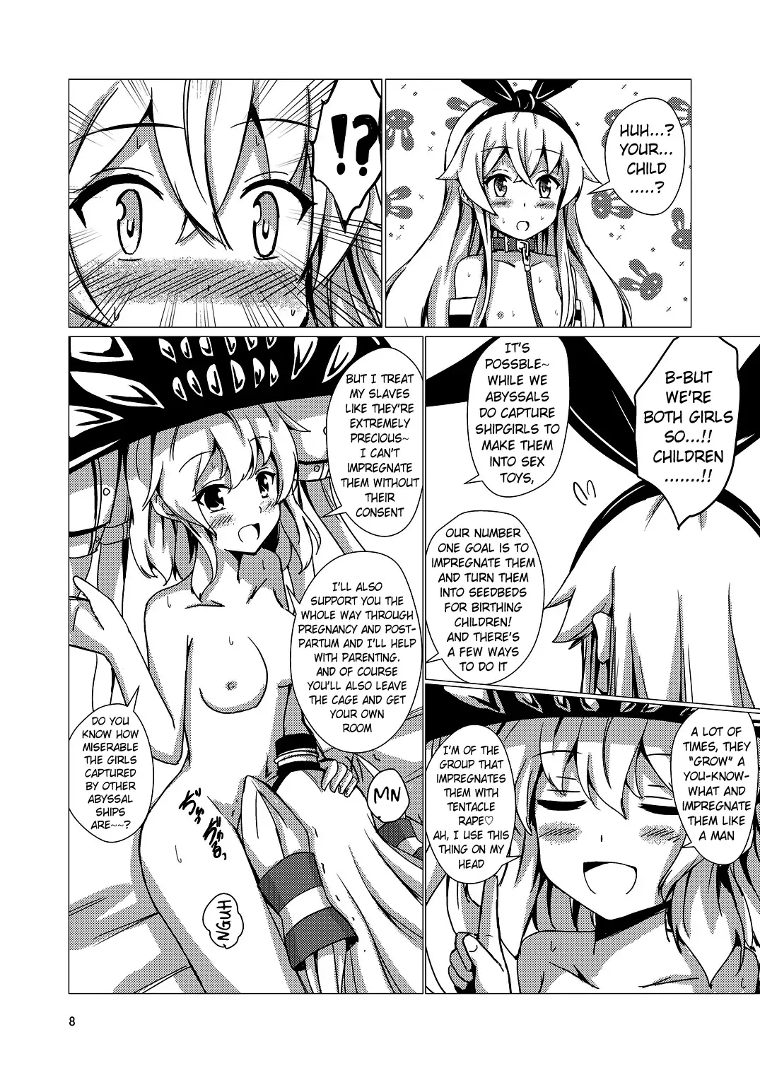 [Aikawa Ryou] Kuubo Wo-Kyuu-chan no Shimakaze Yuri Dorei Choukyou ~Kanketsuhen~ | Standard Carrier Wo-Class Shimakaze's Yuri Slave Training ~Final Chapter~ Fhentai.net - Page 9