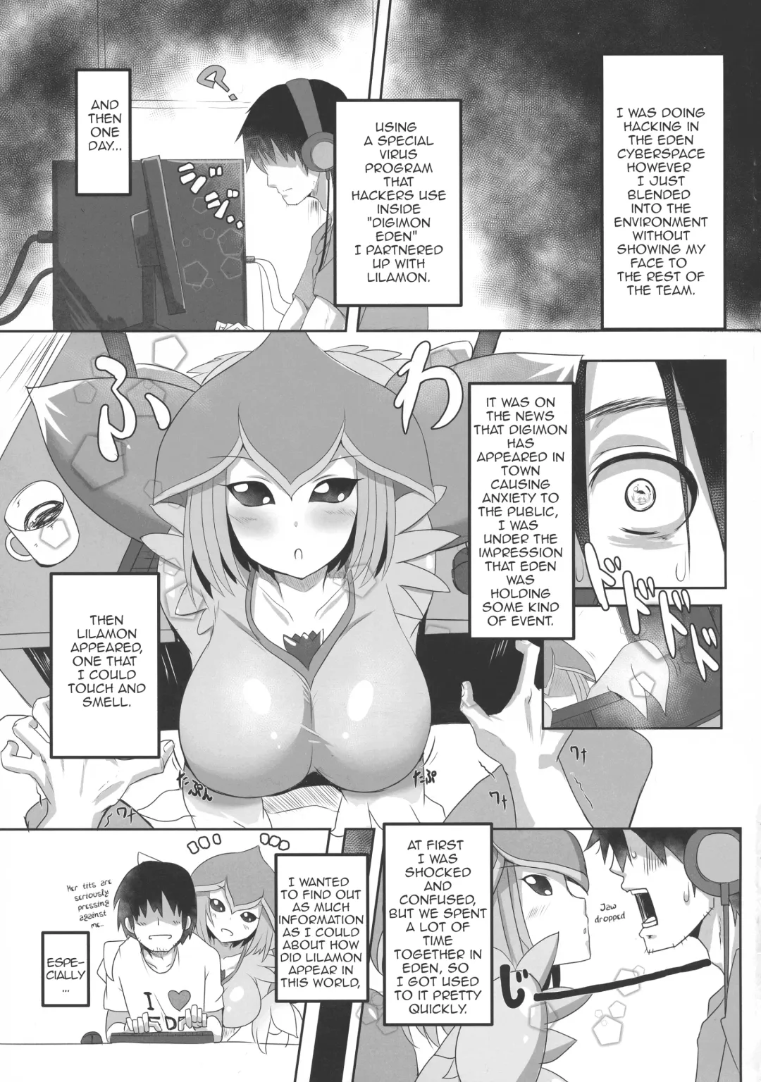 [Kirishima Ayu] Lilamon to Icha Love Seiseikatsu | Lovey-Dovey Sex Life with Lilamon Fhentai.net - Page 3