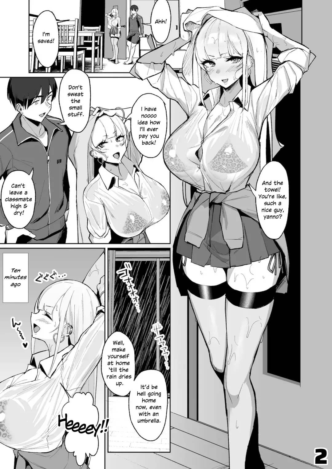 [Nanae] Ecchi na Gal JK to Amayadori Tsuide ni Uwaki Koubi Shichau Yatsu. | Waiting Out the Rain Balls Deep in a Sexy High School Gyaru Fhentai.net - Page 2