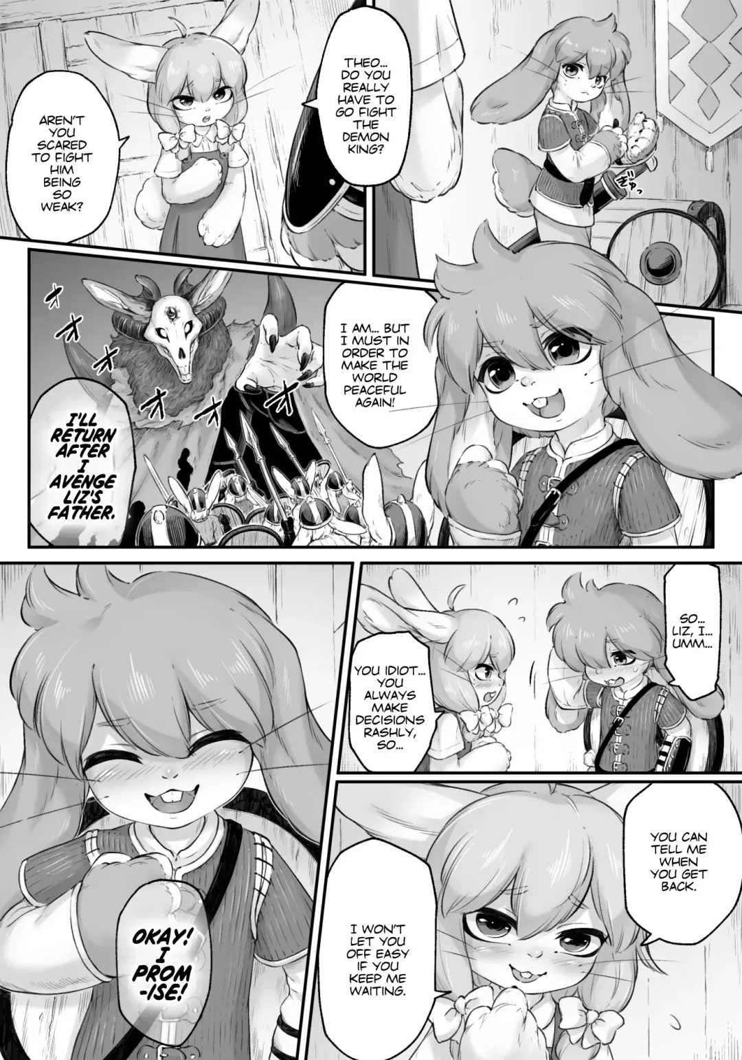 [Bubonic] Usagi Yuusha wa Mura ni Nokoshita Osananajimi ja Naku Yadoya no Okami o Erandeshimatta! Fhentai - Page 2