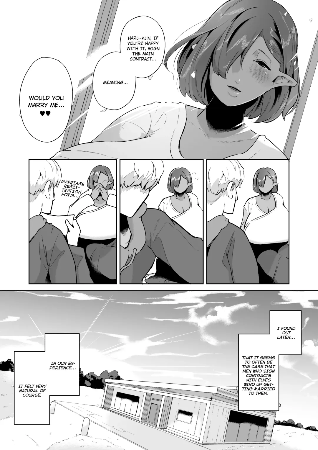 [Miyashiro Yousuke] Mucchiri Dekachichi Dark Elf no Oba-san to Icha Love Fudeoroshi Seikatsu | Lovey-dovey Devirginization Life with a Big Titty Middle Aged Dark Elf Woman Fhentai.net - Page 44