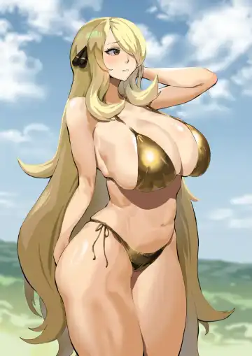 Read Cynthia is embarrassed to wear a gold bikini - Fhentai.net