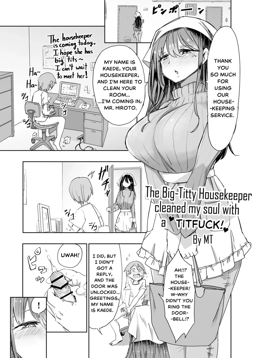 [Mt] Bakunyuu Kaseifu ni Paizuri Osoji Sarechaimashita | The Big-Titty Housekeeper Cleaned my Soul with a Titfuck! Fhentai - Page 1